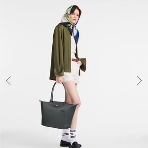 Longchamp Le Pliage “Green” L Tote in Black